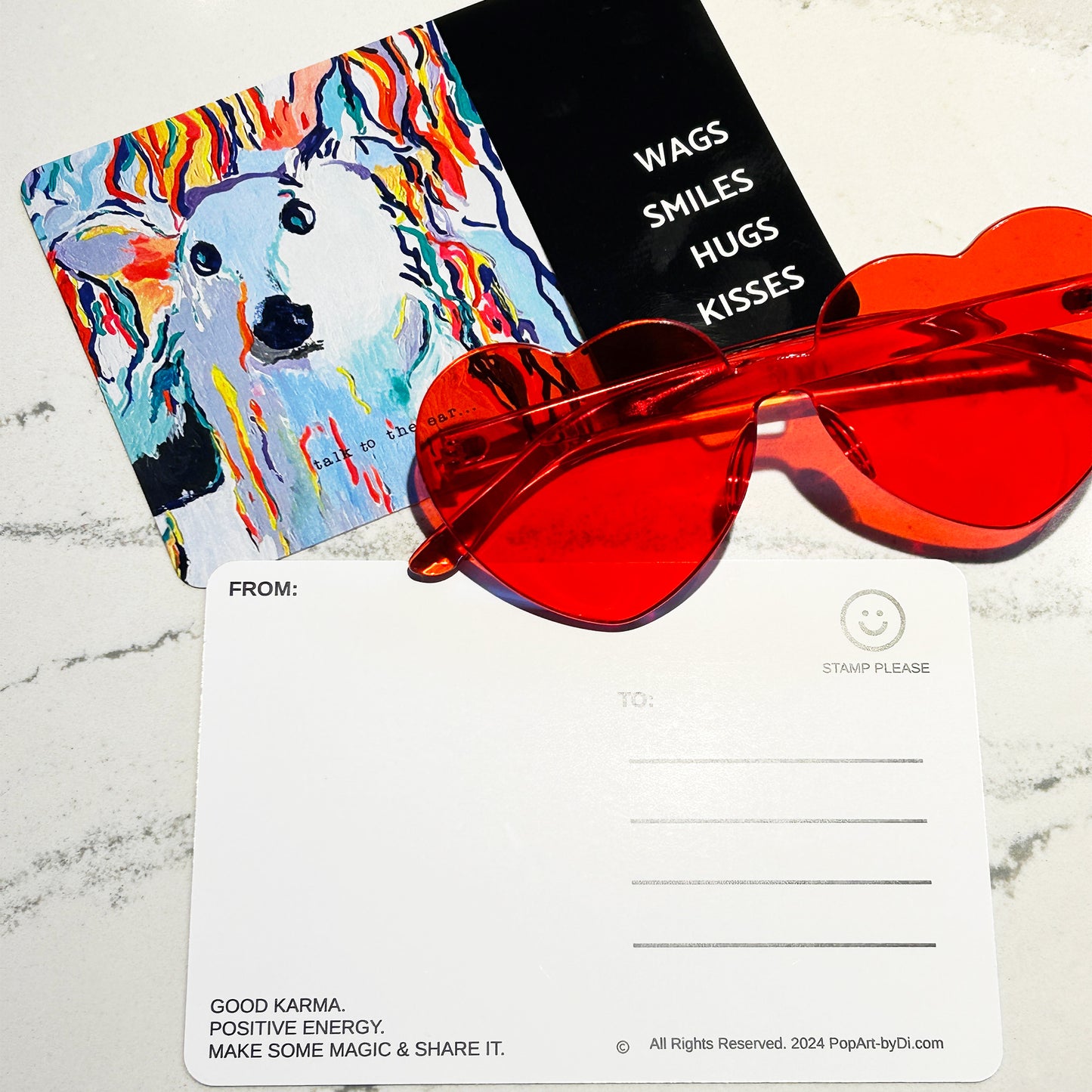 Wags Smiles Hugs Kisses Postcard